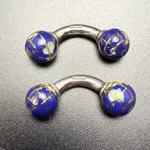Robert Tateossian Sterling Silver Cufflinks Globe World 1998 Hallmark Birmingham